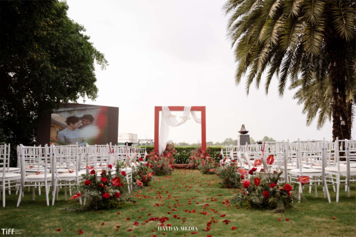 Không gian tiệc cưới sang trọng với thiết kế hiện đại tại một trung tâm tiệc cưới ở Hồ Chí Minh. (Ảnh: TIFF.vn)