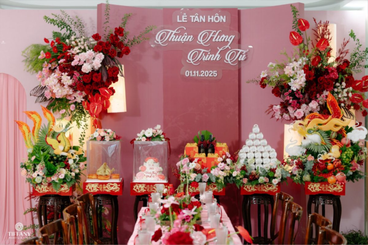 Mâm quả cưới miền Nam được lựa chọn phù hợp với ngân sách và phong tục của từng gia đình, thể hiện sự trang trọng và tôn trọng nghi lễ cưới hỏi. (Ảnh: TIFF.vn)