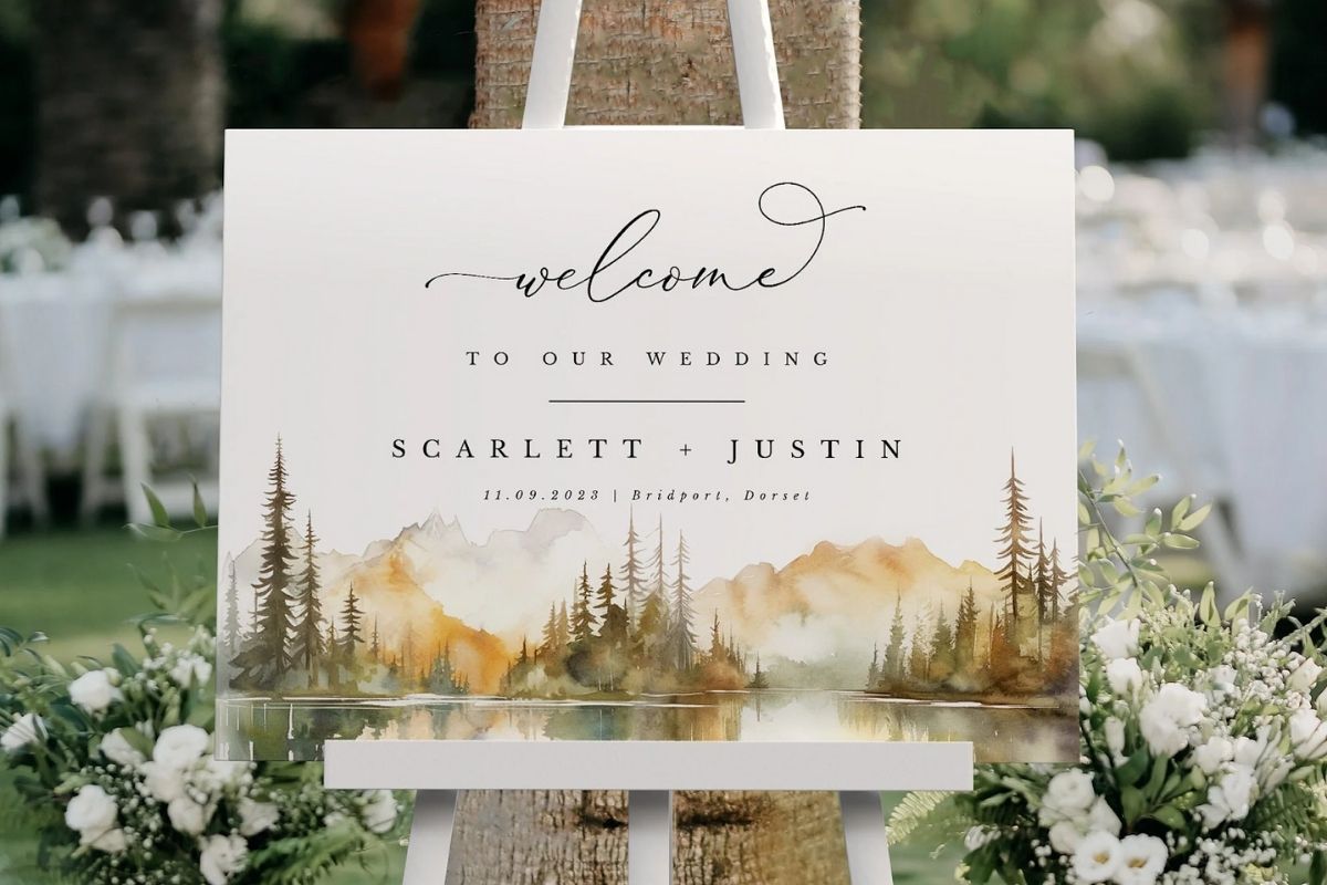 Bảng welcome đám cưới đẹp tạo ấn tượng đầu tiên tinh tế (Ảnh: Sưu tầm)