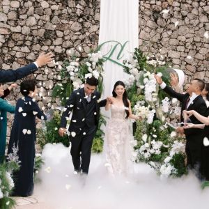 Trang trí tiệc cưới ngoài trời Nghĩa & Linh tại Sheraton Hanoi