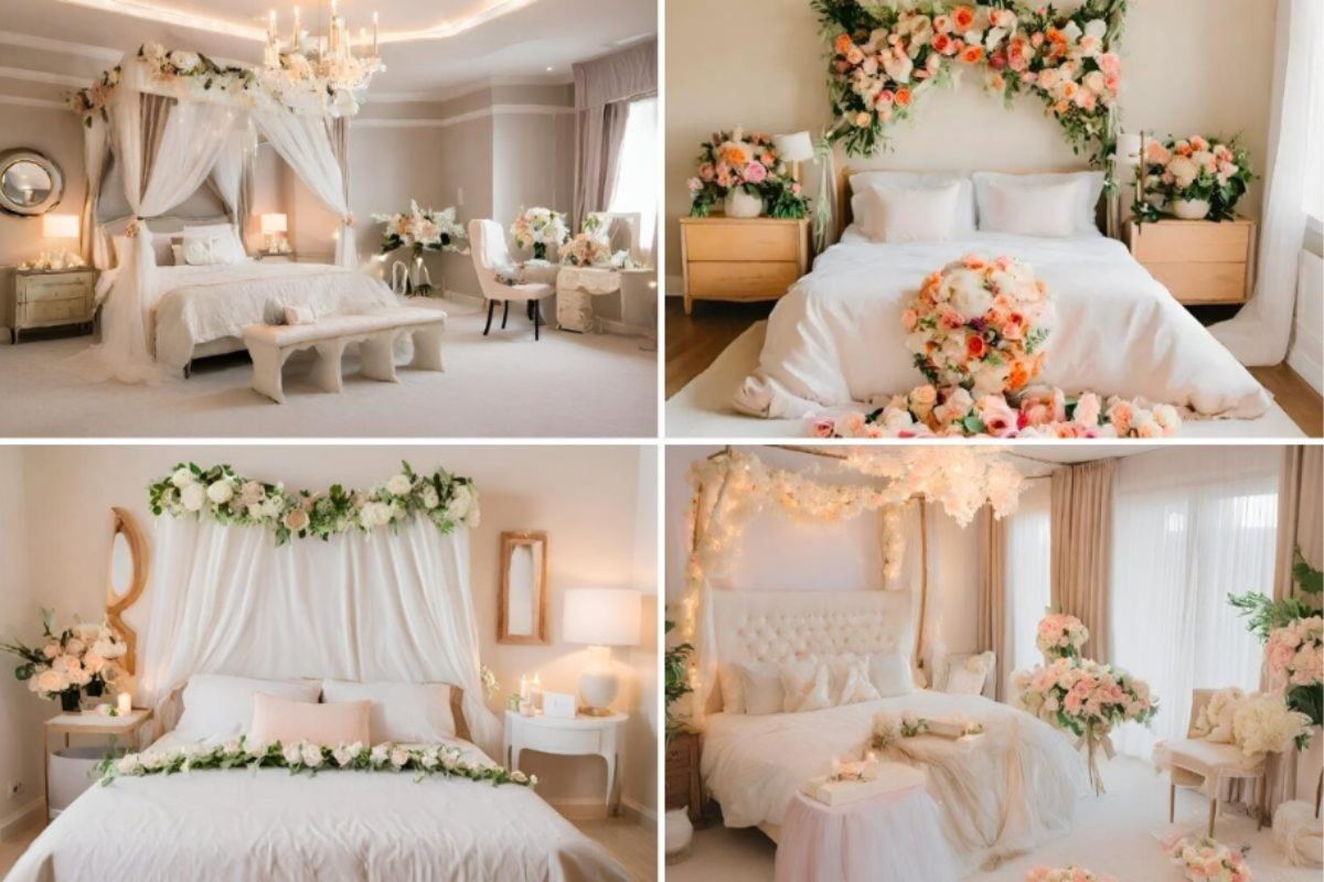 Phòng cưới phong cách hiện đại với ánh sáng ấm và phụ kiện trang trí tinh tế. (Ảnh: TIFF.vn) 