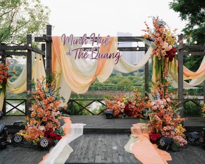 Trang trí tiệc cưới Huệ & Quang tại Trung tâm Hội Nghị Quốc gia