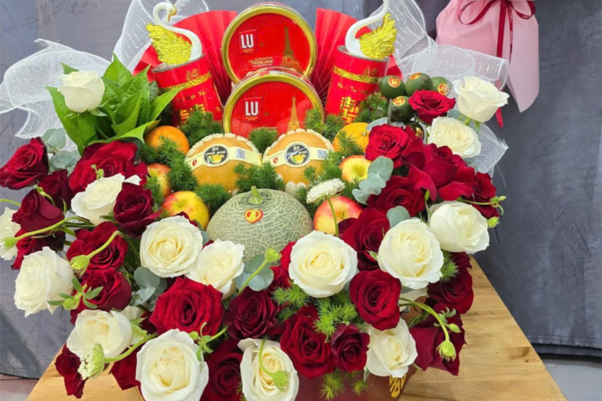 Tráp dạm ngõ đẹp được chuẩn bị gọn gàng, trang nhã trong nghi lễ dạm ngõ truyền thống của người Việt (Ảnh: Sưu tầm) 