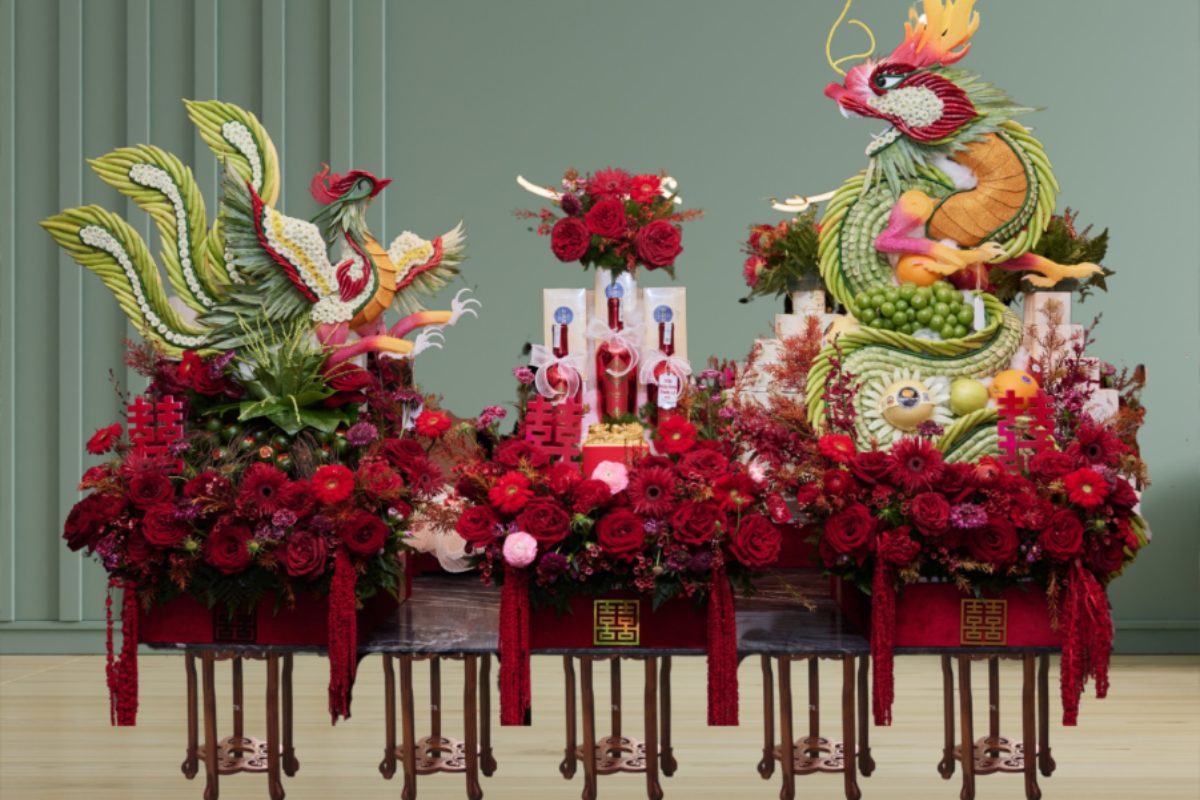 Tráp cưới được thiết kế đẹp và tinh tế, kết hợp truyền thống và hiện đại. (Ảnh: Cưới Chất) 