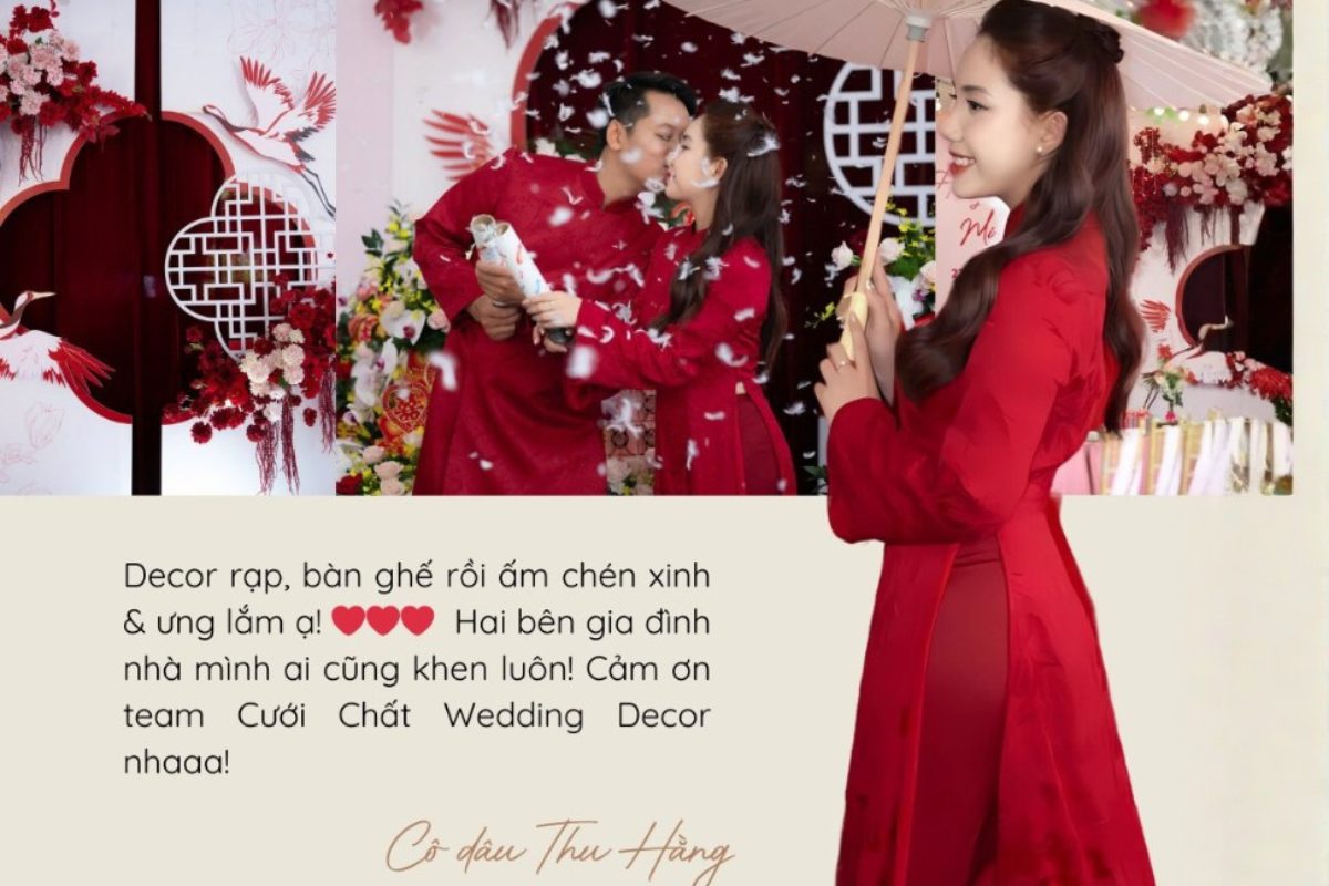 Khách hàng hài lòng với không gian lễ gia tiên trang trọng đúng nghi lễ do Cưới Chất thực hiện. (Ảnh: Cưới Chất)