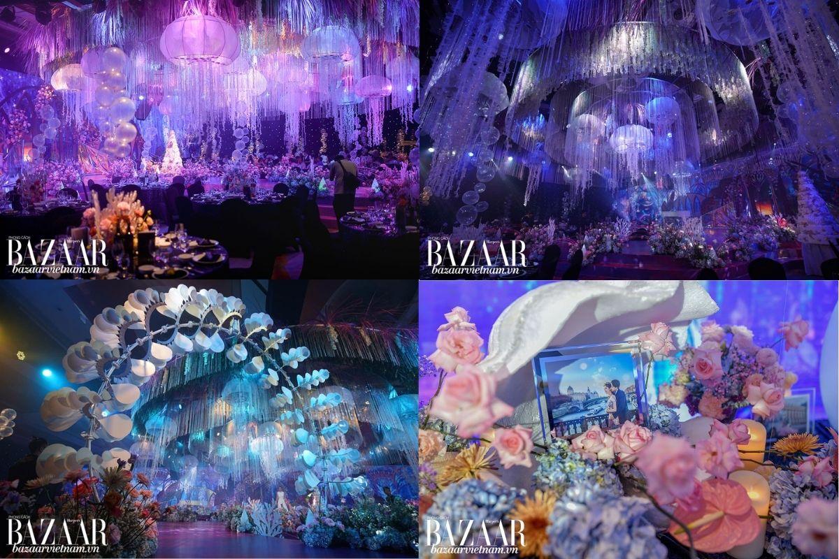 Tiệc cưới của MTK Claret Giang Lê theo concept thủy cung (Ảnh: Misa Vu)