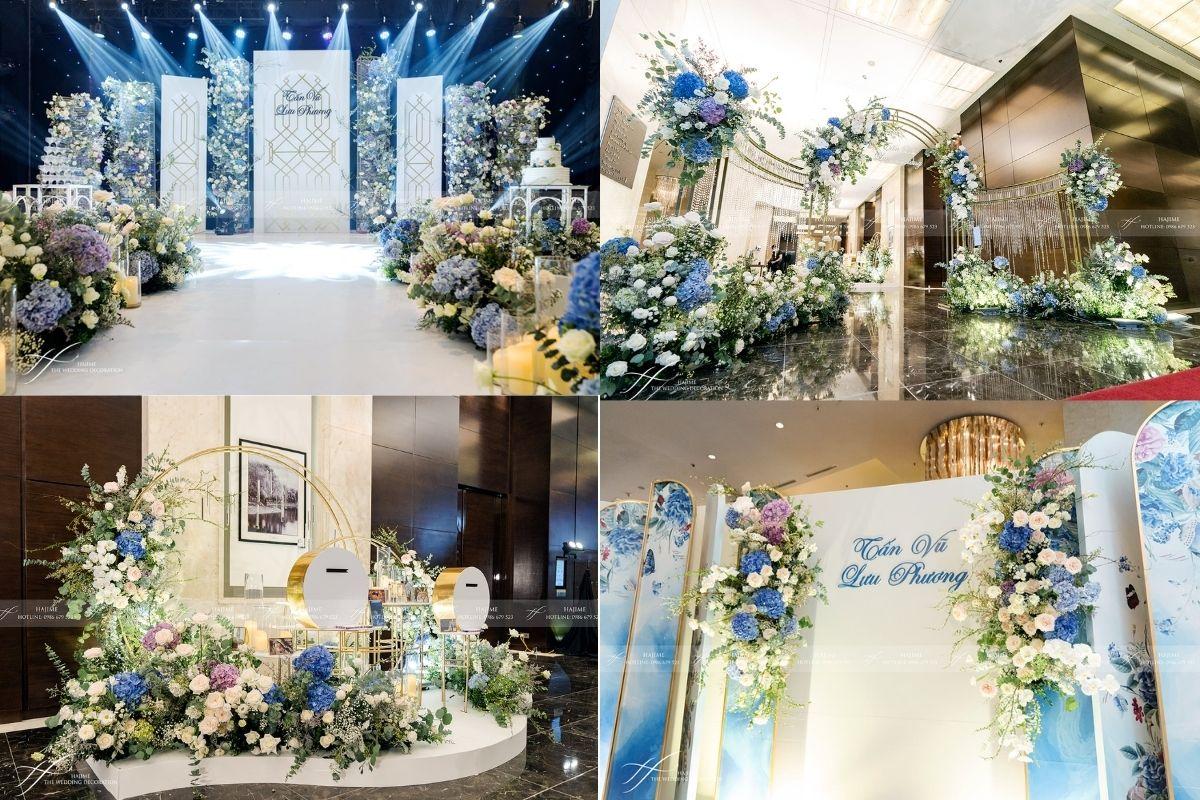 Một không gian hoa tươi ngọt ngào tại khách sạn JW Marriott Hotel Hanoi của cặp đôi Vũ & Phương (Ảnh: Hajime)