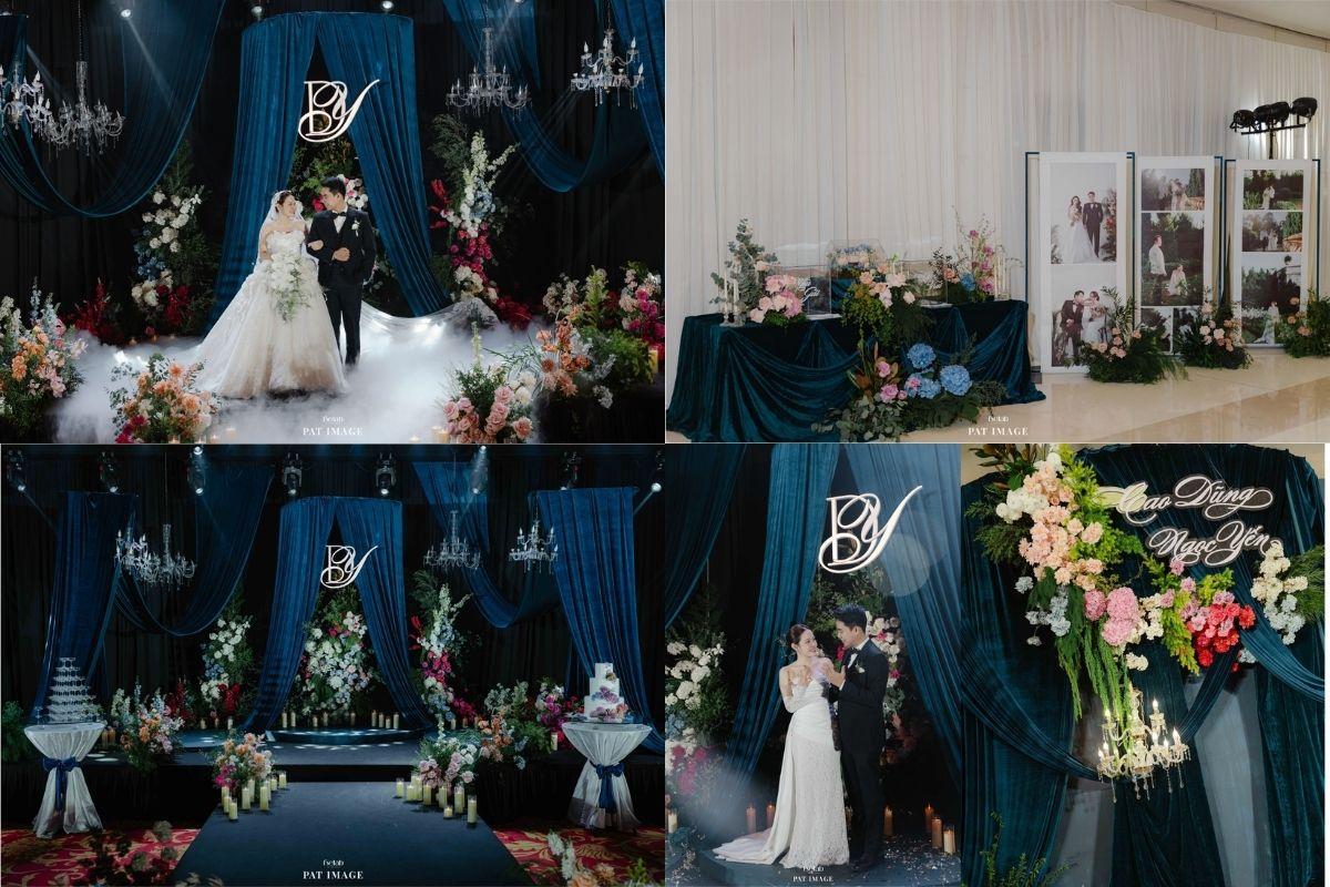 Concept mystical blue trong trang trí tiệc cưới cặp đôi Cao Dũng & Ngọc Yến do Belab thực hiện (Ảnh: Belab)